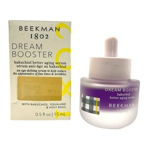 New Beekman 1802 Dream Booster Age-Defying Serum Bakuchiol Squaline Holy Basil